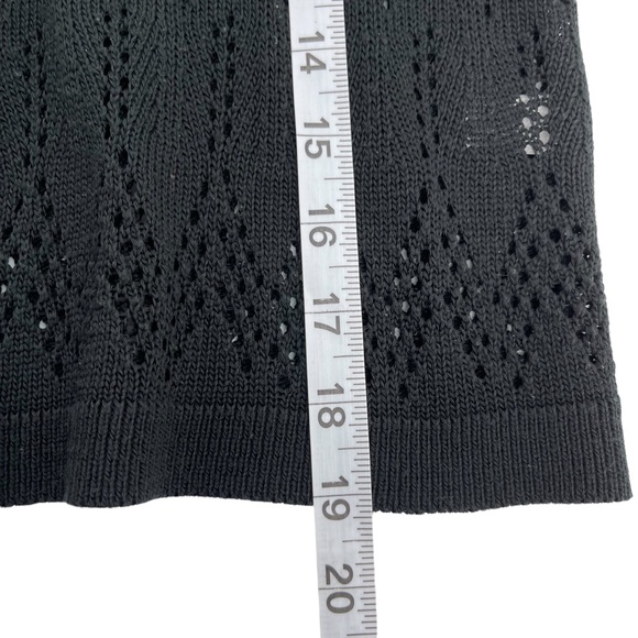 Cato Cut Out Open Front Short Sleeves Cardigan Black Size Large - Picture 5 of 7